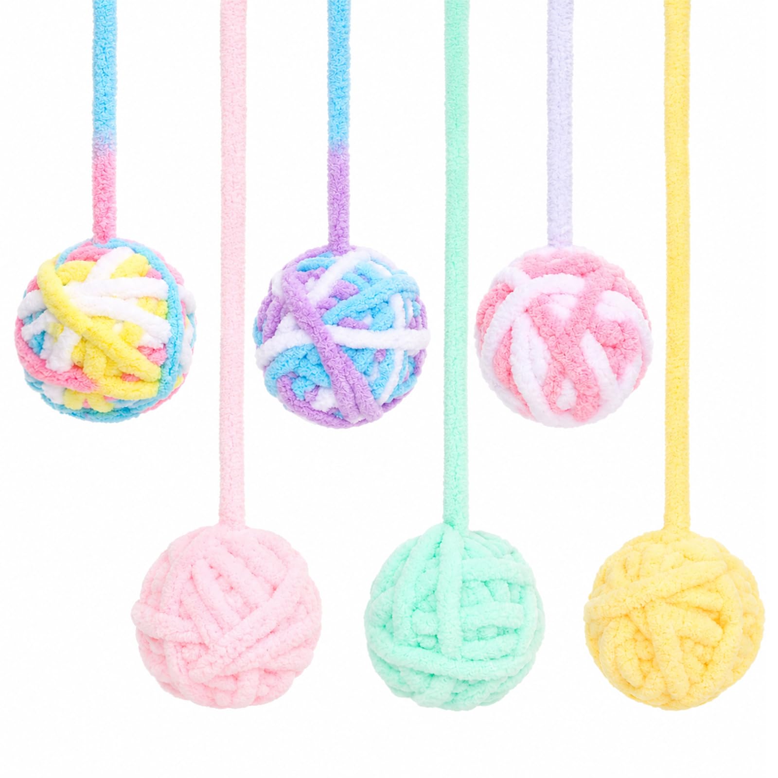 Interactive Cat Toy - 고양이 장난감 공, 양모실 고양이 공,