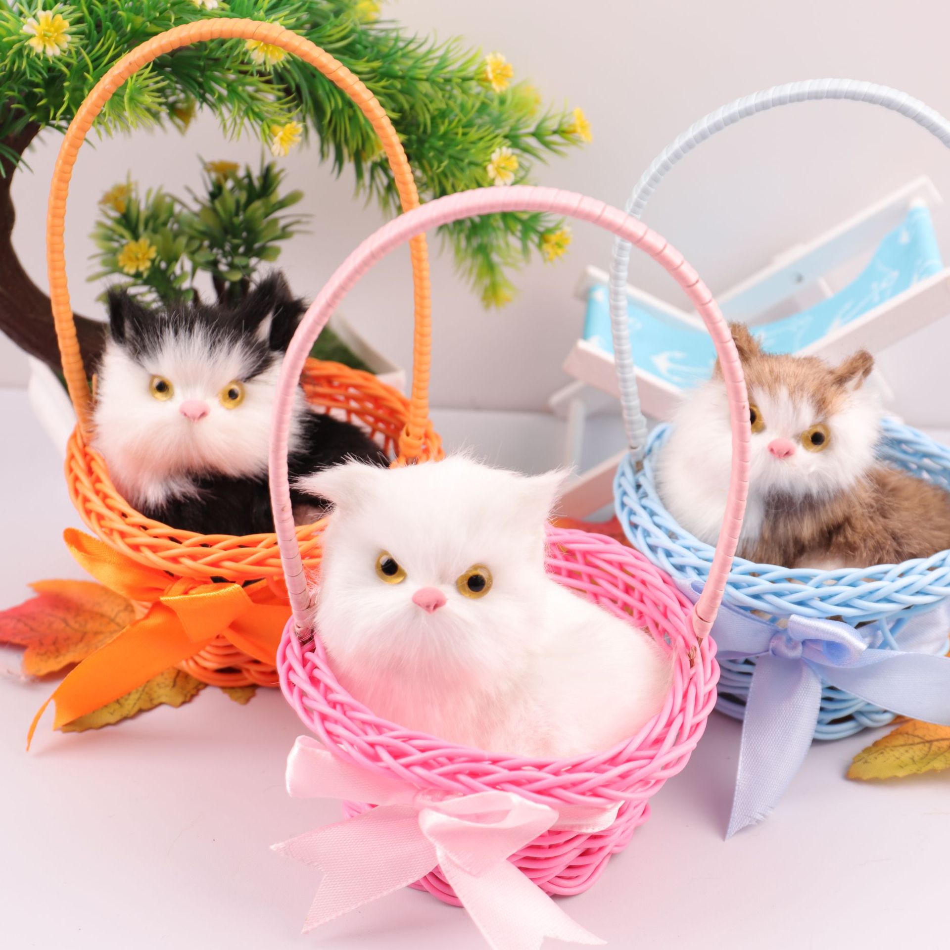 Interactive Cat Toy - 어린이용 시뮬레이션 핸드헬드 바구니 고양이 장난감