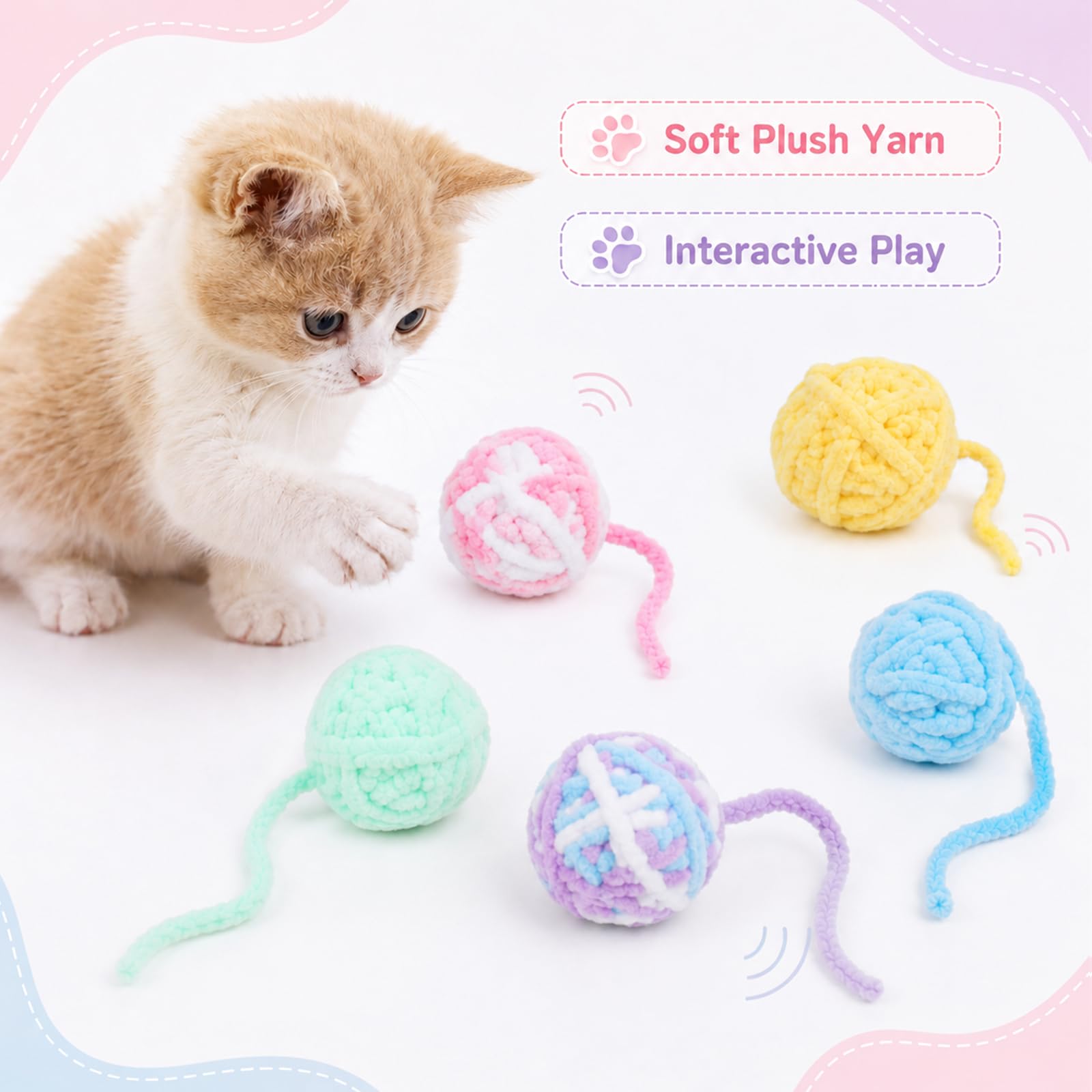 고양이 장난감 공, 양모실 고양이 공, 벨이 달린 인터 - Interactive Cat Toy 리뷰 및 가격