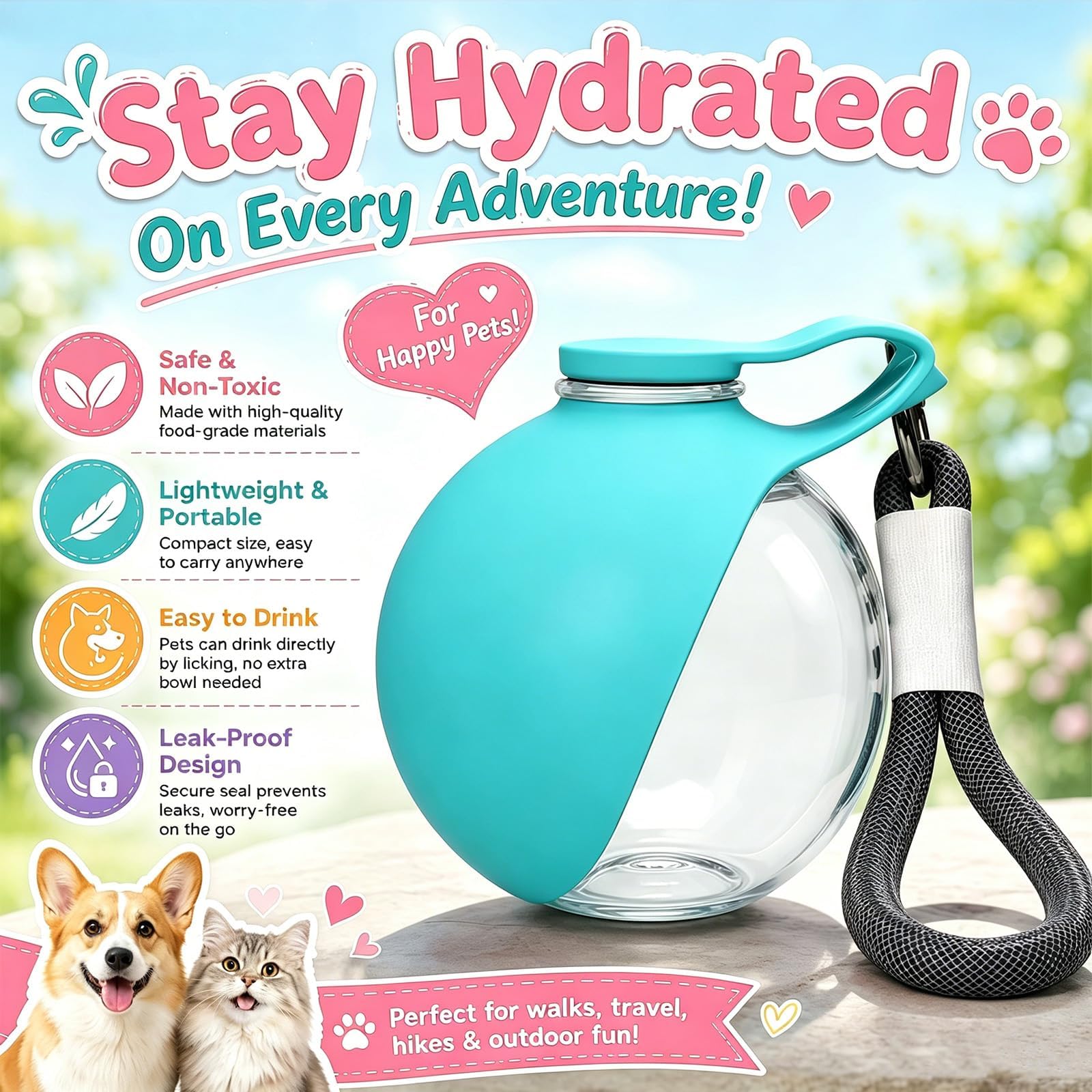 새로운 2026년형 2 in 1 휴대용 강아지 물병 ( - Pet Supplies Dropshipping 리뷰 및 가격