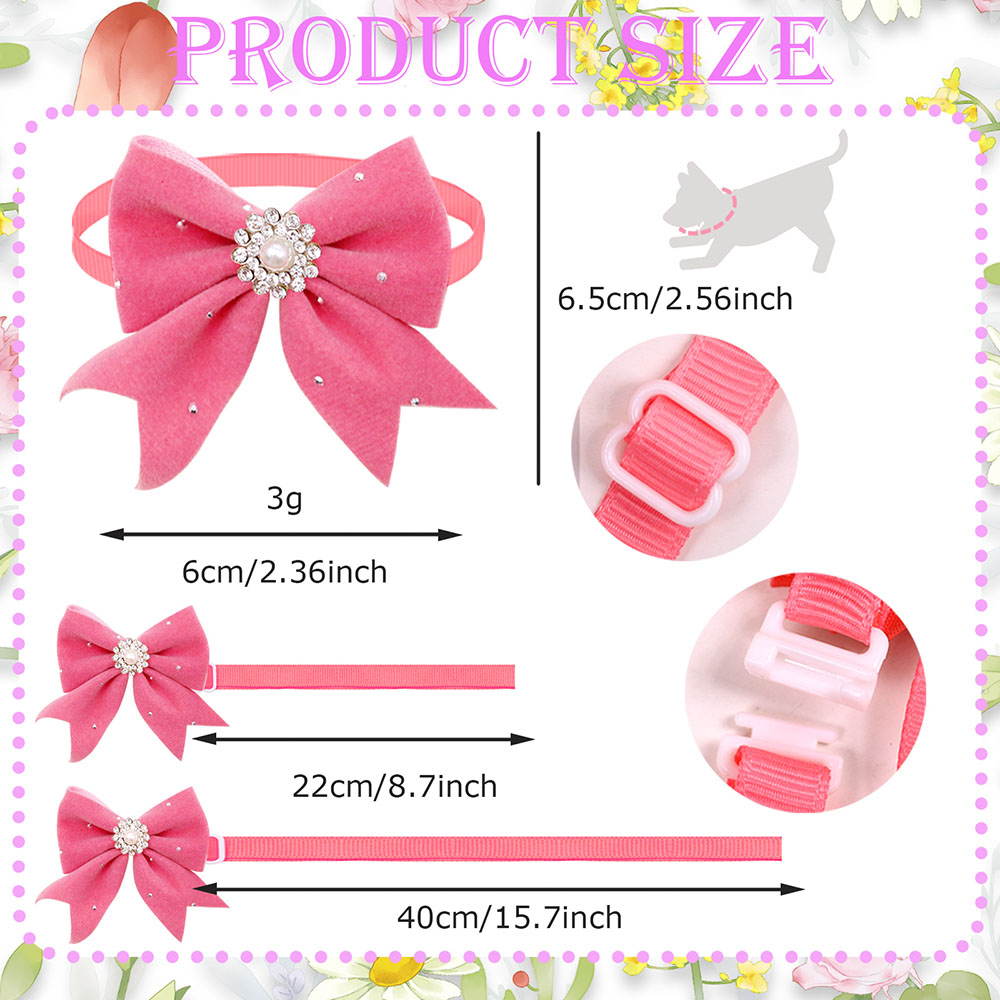 개 목걸이 꽃 리본 다이아몬드 진주 개 손질 액세서리, - Pet Supplies In Bulk 리뷰 및 가격