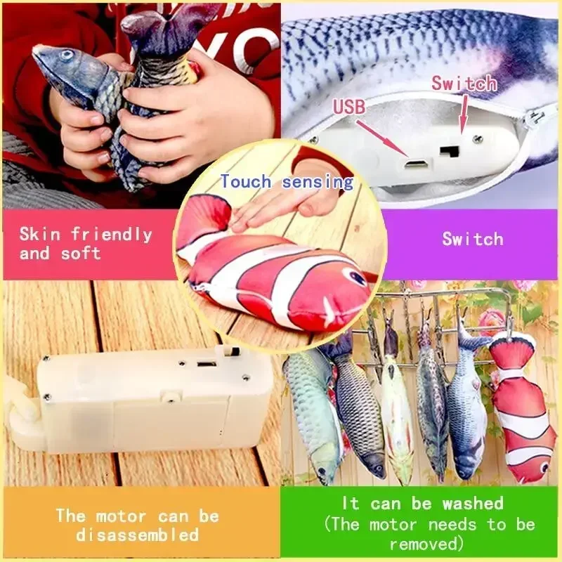애완 고양이 장난감 시뮬레이션 전기 물고기 내장형 충전 - Interactive Cat Toy 리뷰 및 가격