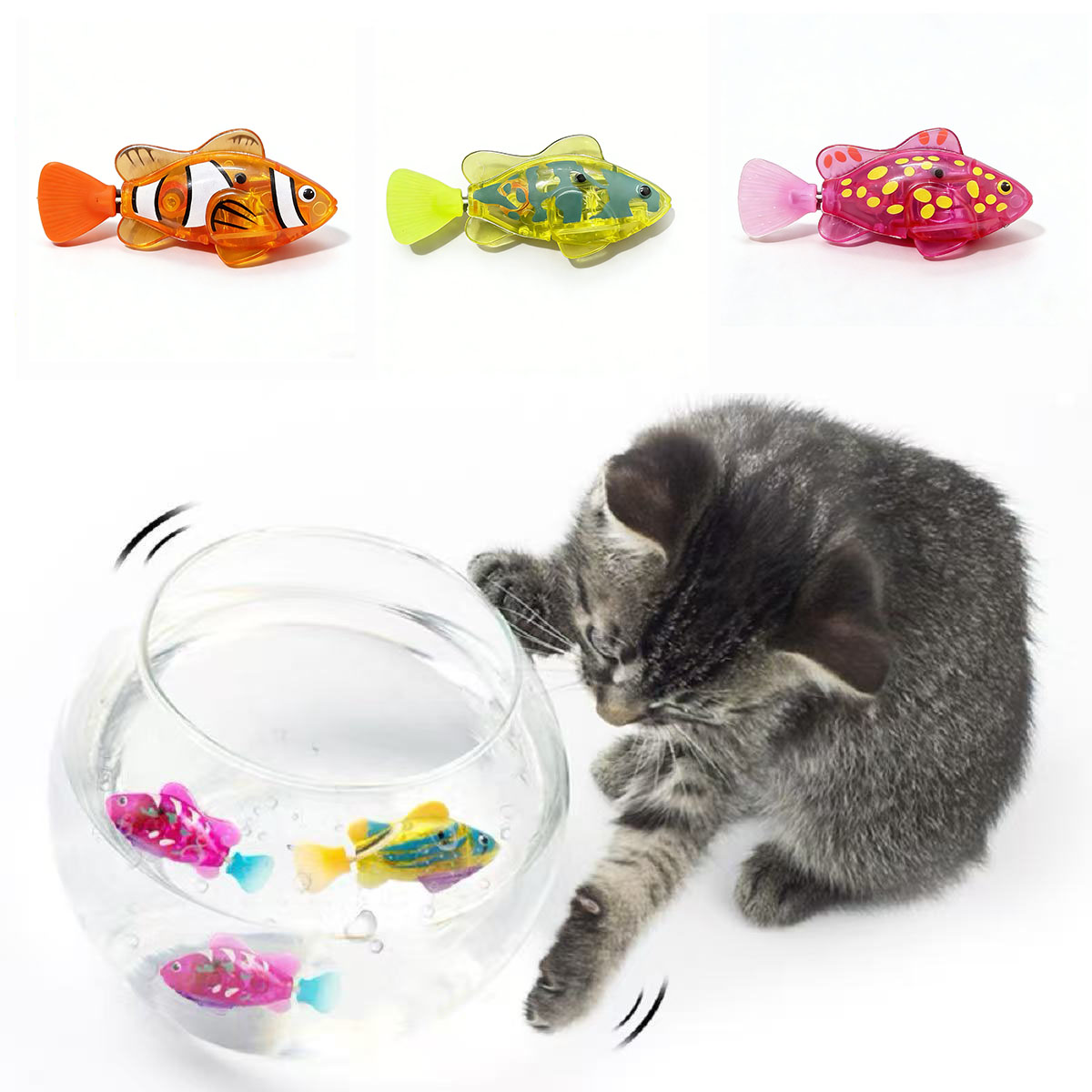 애완 고양이 장난감 LED 인터랙티브 수영 로봇 물고기 - Pet Supplies Fish 리뷰 및 가격